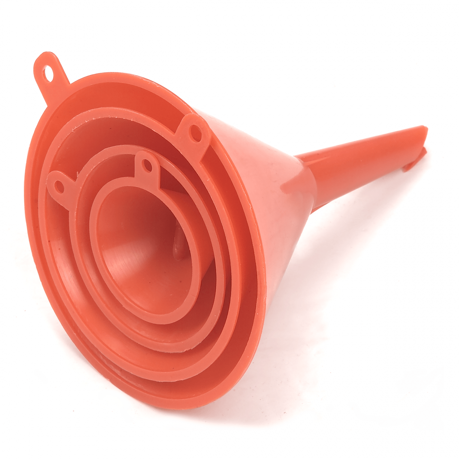 Tool Essentials 4-Piece Nesting Automotive Funnel Set – Red Plastic – 2 To 4.7 Inch