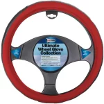 Ultimate Van Steering Wheel Glove - Black and Red Sports Grip